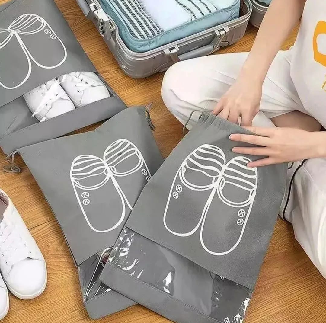 Non-Woven Dustproof Drawstring Bag / Travel Shoe Storage Pouches