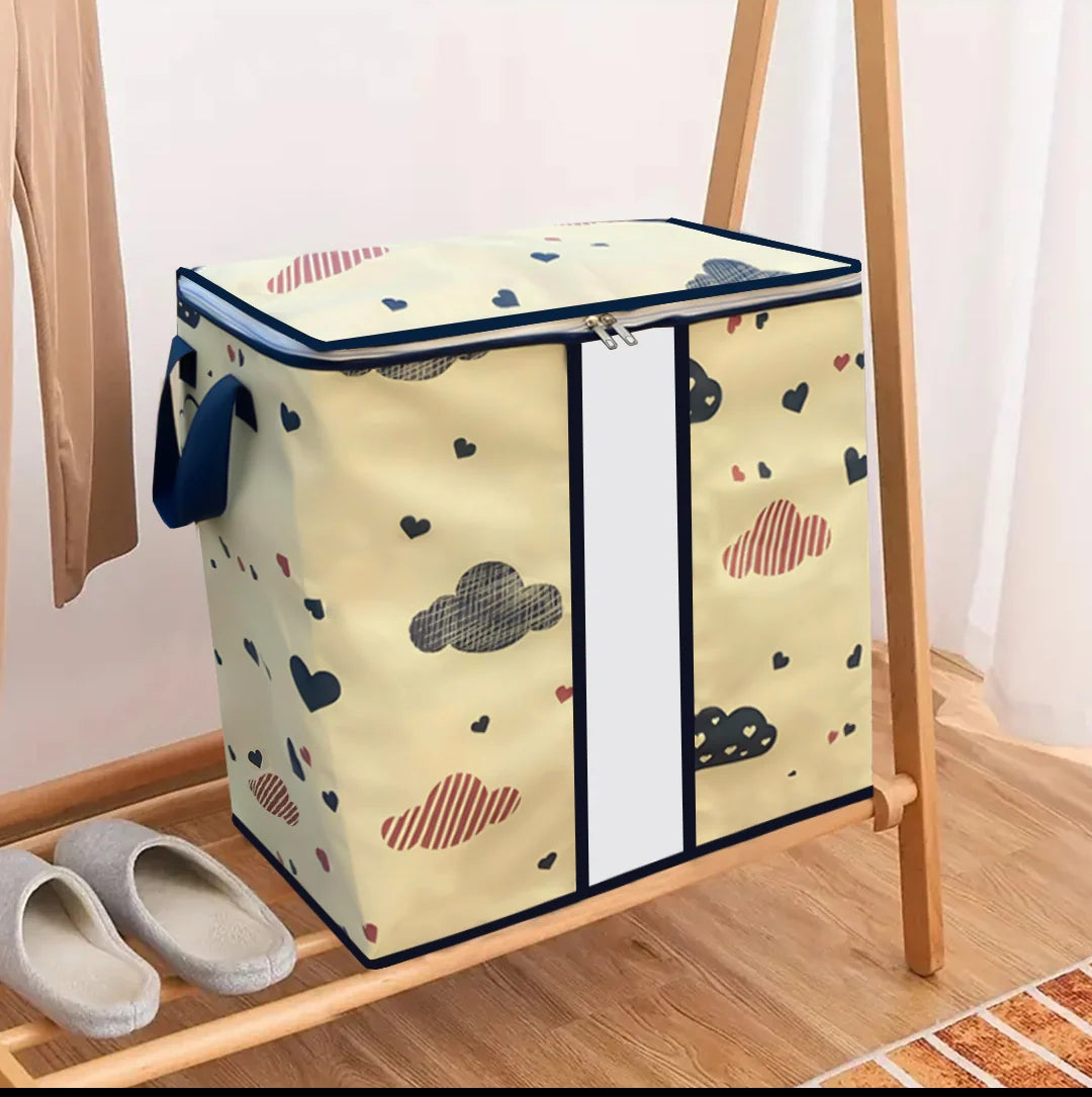 120 GSM Non Woven Storage Bag In Cute & Elegant Clouds Print eclassstore.pk