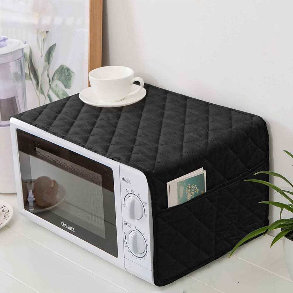 Microfiber Quilted Dust-Proof Microwave Oven Cover With Side Pockets eclassstore.pk