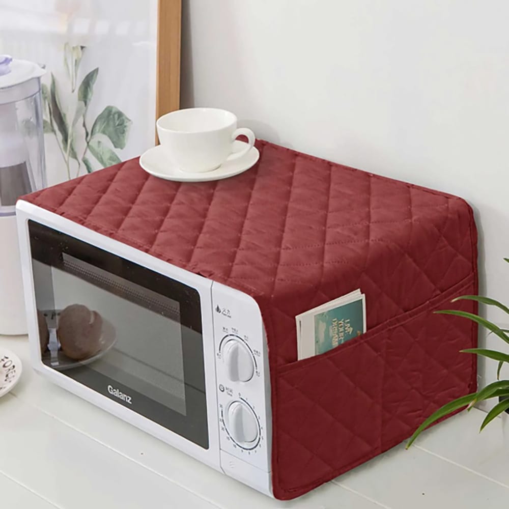 Microfiber Quilted Dust-Proof Microwave Oven Cover With Side Pockets eclassstore.pk