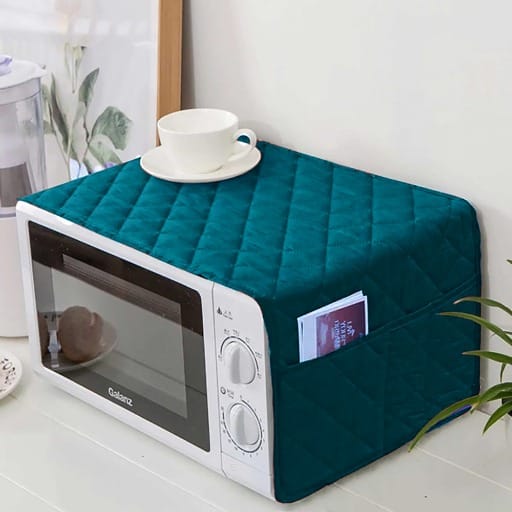 Microfiber Quilted Dust-Proof Microwave Oven Cover With Side Pockets eclassstore.pk