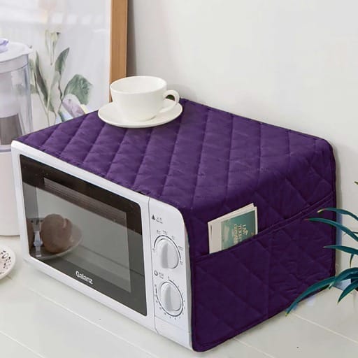 Microfiber Quilted Dust-Proof Microwave Oven Cover With Side Pockets eclassstore.pk