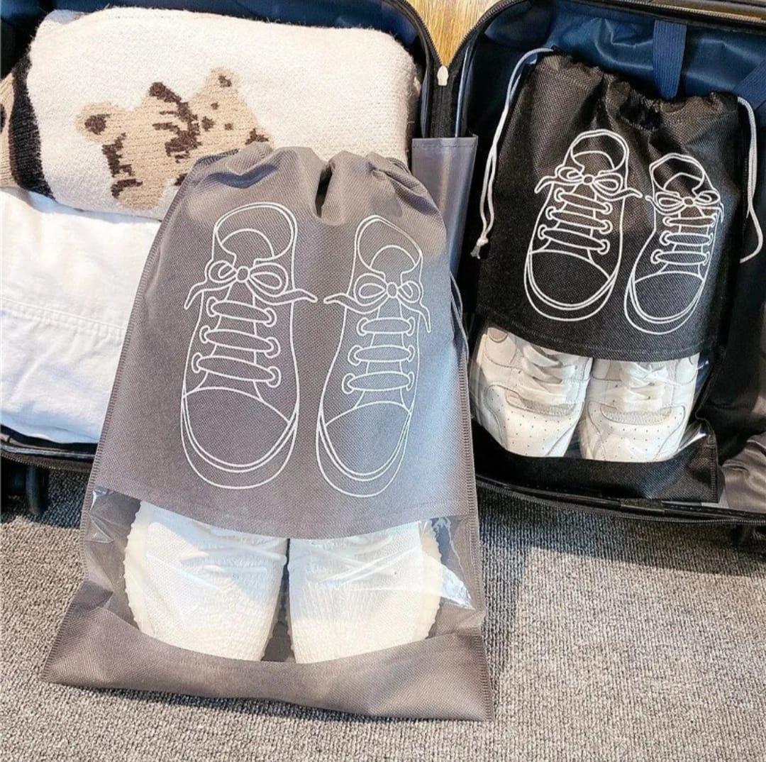 Non-Woven Dustproof Drawstring Bag / Travel Shoe Storage Pouches